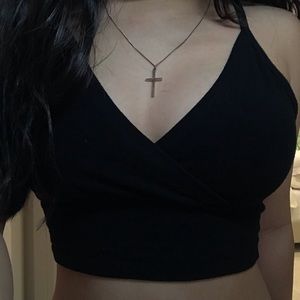 Brandy Melville Black Amara crop top